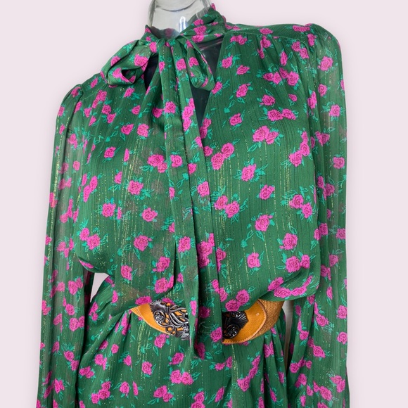 ModCloth Rose Print 70’s retro dress - Picture 4 of 9